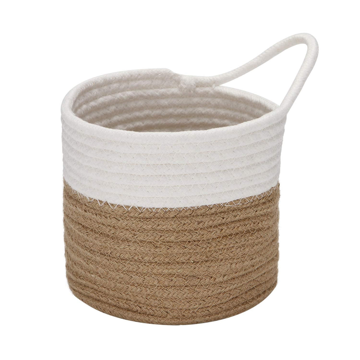 Sea Team Two Tone Hanging Cotton Rope Door Organiser Baskets