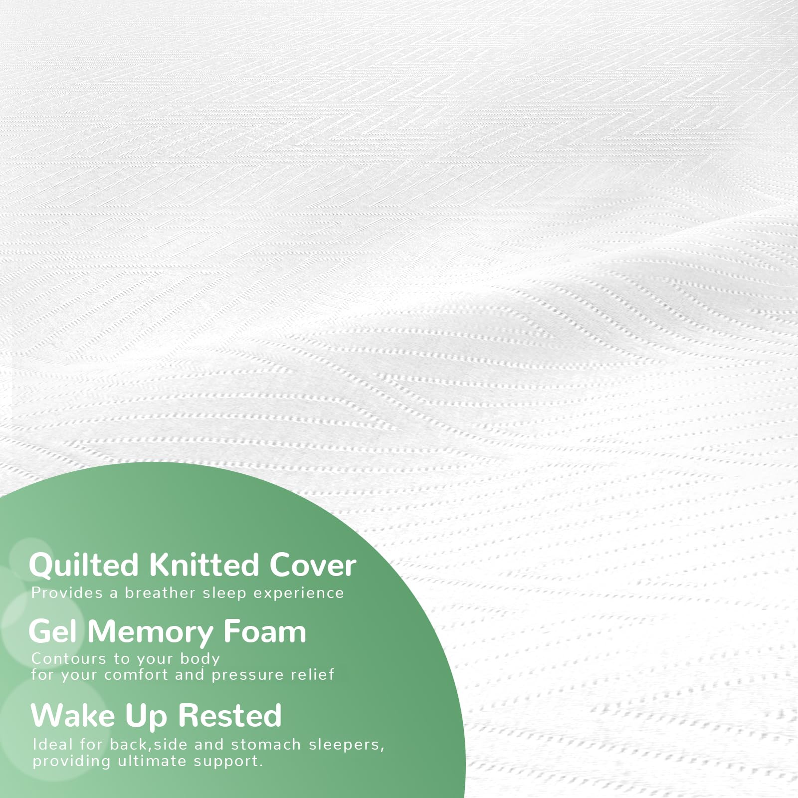 wowttrelax Single Memory Foam Mattress Medium with Soft Fabric, 90x190x13cm