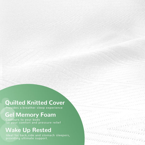 wowttrelax Single Memory Foam Mattress Medium with Soft Fabric, 90x190x13cm