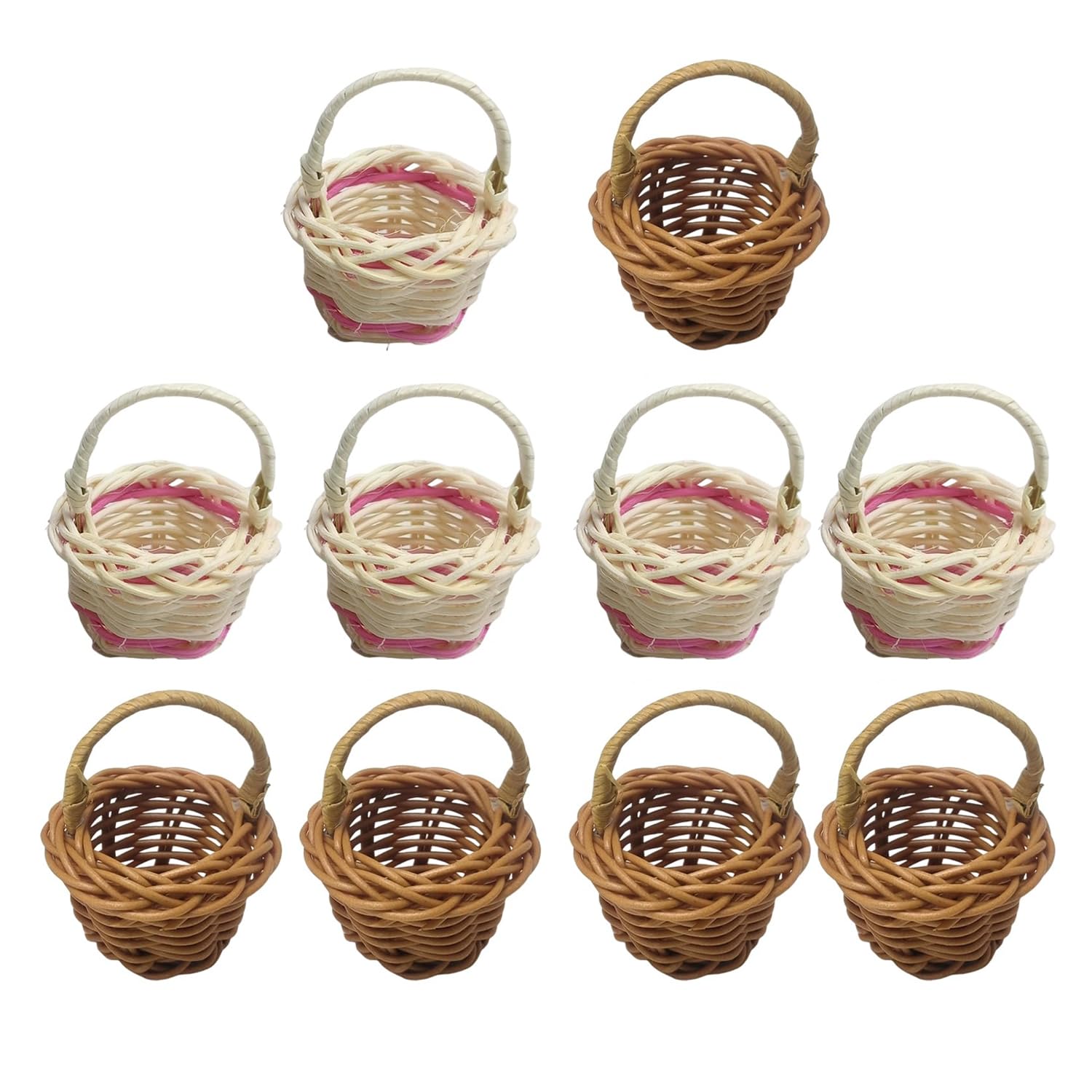 EOWVISN 10 Pieces Mini Cargo Basket, Creative Woven Basket, Home Decoration, Doll House Accessories, Photography Props.