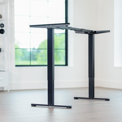 VIVO Electric Stand Up Desk Frame, DIY Workstation, Frame Only, Dual Motor Ergonomic Standing Height Adjustable Base with Memory Controller, Black