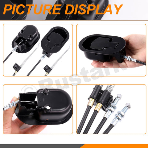Rustark 2 Sets Metal Recliner Replacement Parts with Cable, Universal Recliner Release Pulls Handle Replacement with Pulls Cable for Most Couch Style