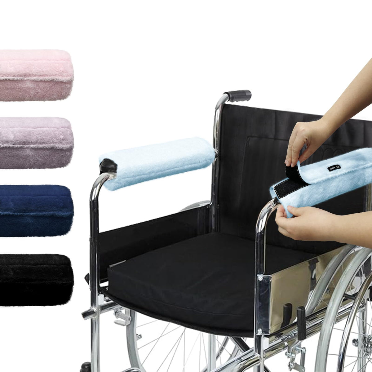 SPRING SEAON Wheelchair Armrest Pads Covers Fuzzy Desk Chair Arm Pads Soft