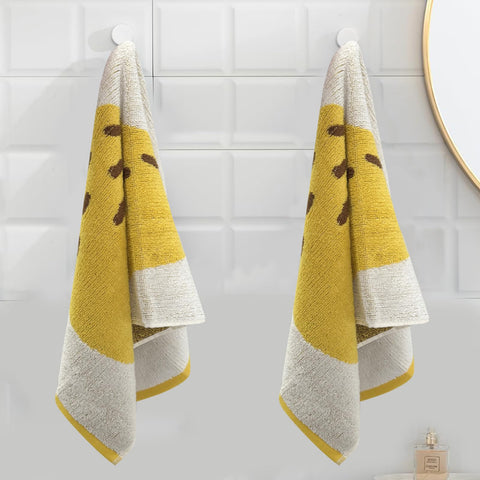 USTIDE Fruit Hand Towels Set of 2 Lovely Yellow Pear Hand Towel Cotton Hand Towel Soft Absorbent Face Towel for Bathroom Kitchen 14x30 Inch