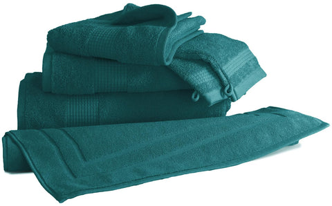 Le linge de Jules Set of 4 Wash Mitts - 100% Cotton - 450 g/m² - Duck Blue