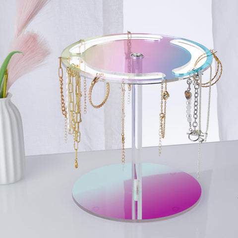 NiHome Iridescent Acrylic Rotating Sunglasses Holder Stand, Rotating Glasses Holder for Home/Retail Display