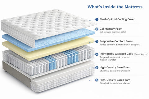 Savako Luxury Memory Foam Pocket Sprung Mattress (Double)