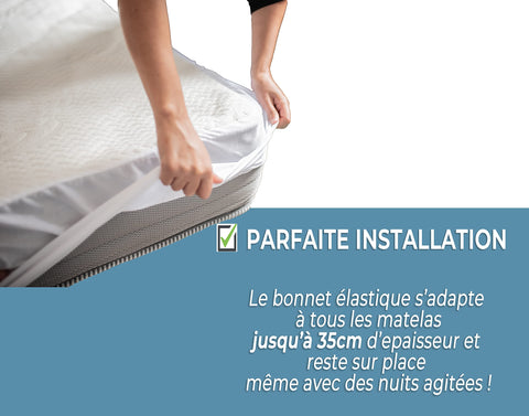 SLEEEP Mattress Protector 90 x 190 cm Bamboo Fibre Oeko-Tex 100% Waterproof Mattress Protector Fitted Sheet 30 cm Ultra Soft Mattress Cover Anti Bed