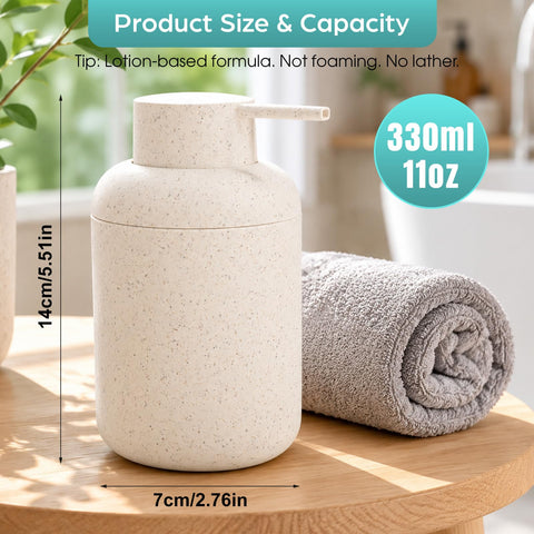 Topsky Plastic Soap Dispenser 330ml Straw Yellow 2 Pack