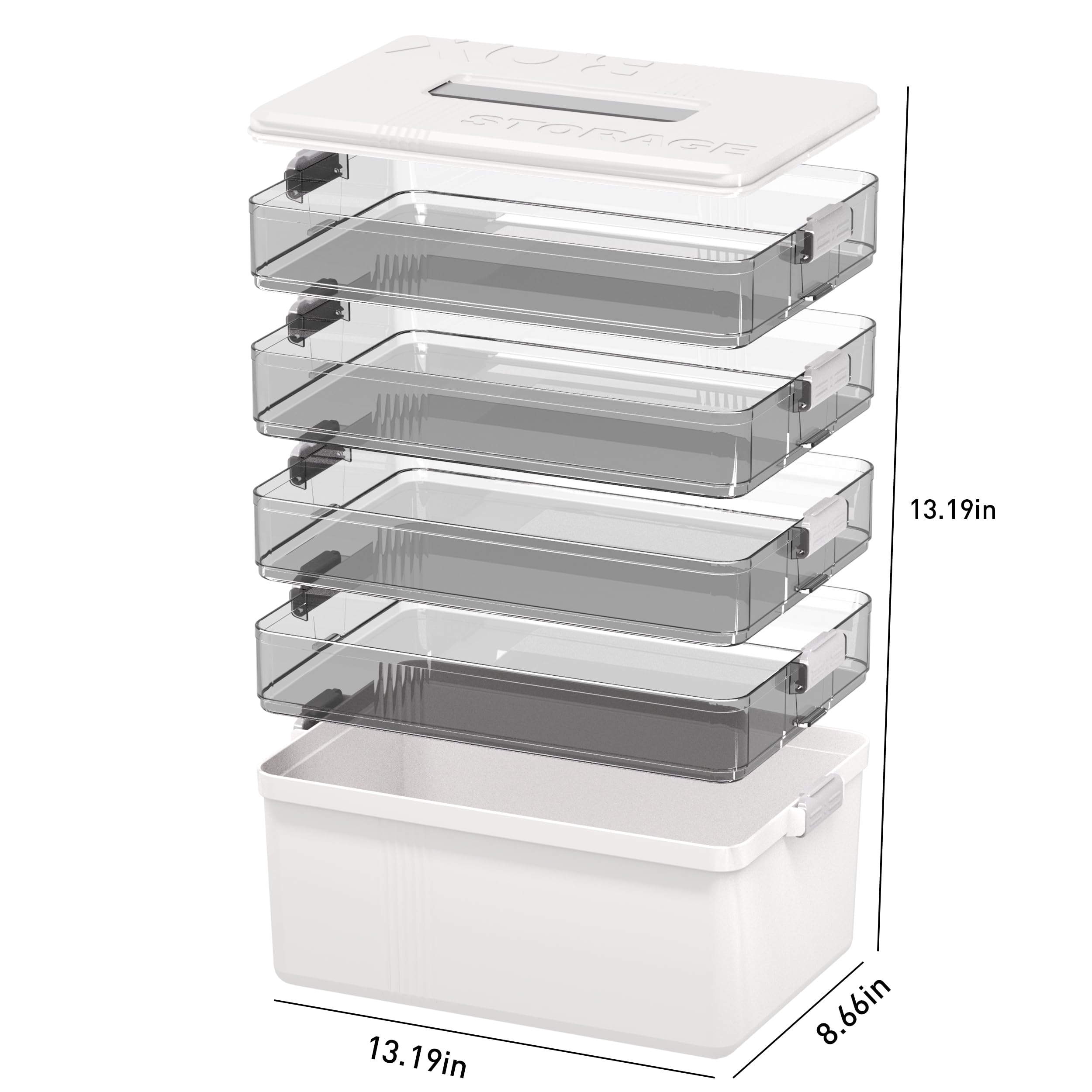 Citylife 5-Layer Medicine Storage Box, Medication Storage Box with Handle, Household Medical Organiser Portable Emergency First Aid Container for
