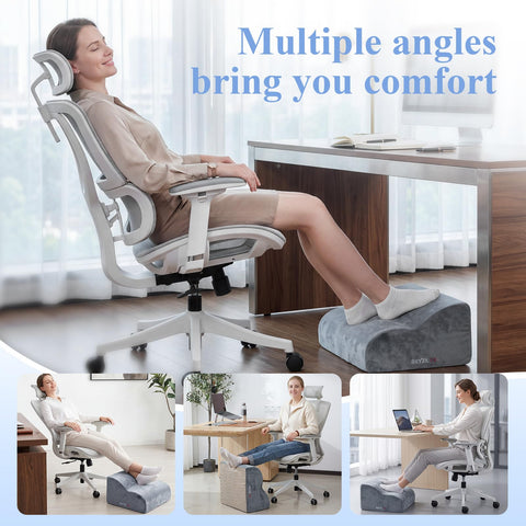 Foot Rest for Under Desk at Work, Multifunctional 3-Tier Foot Stool with Washable Cover, Ergonomic Foot Rest for Office Chair, Gaming Chair & Sofa