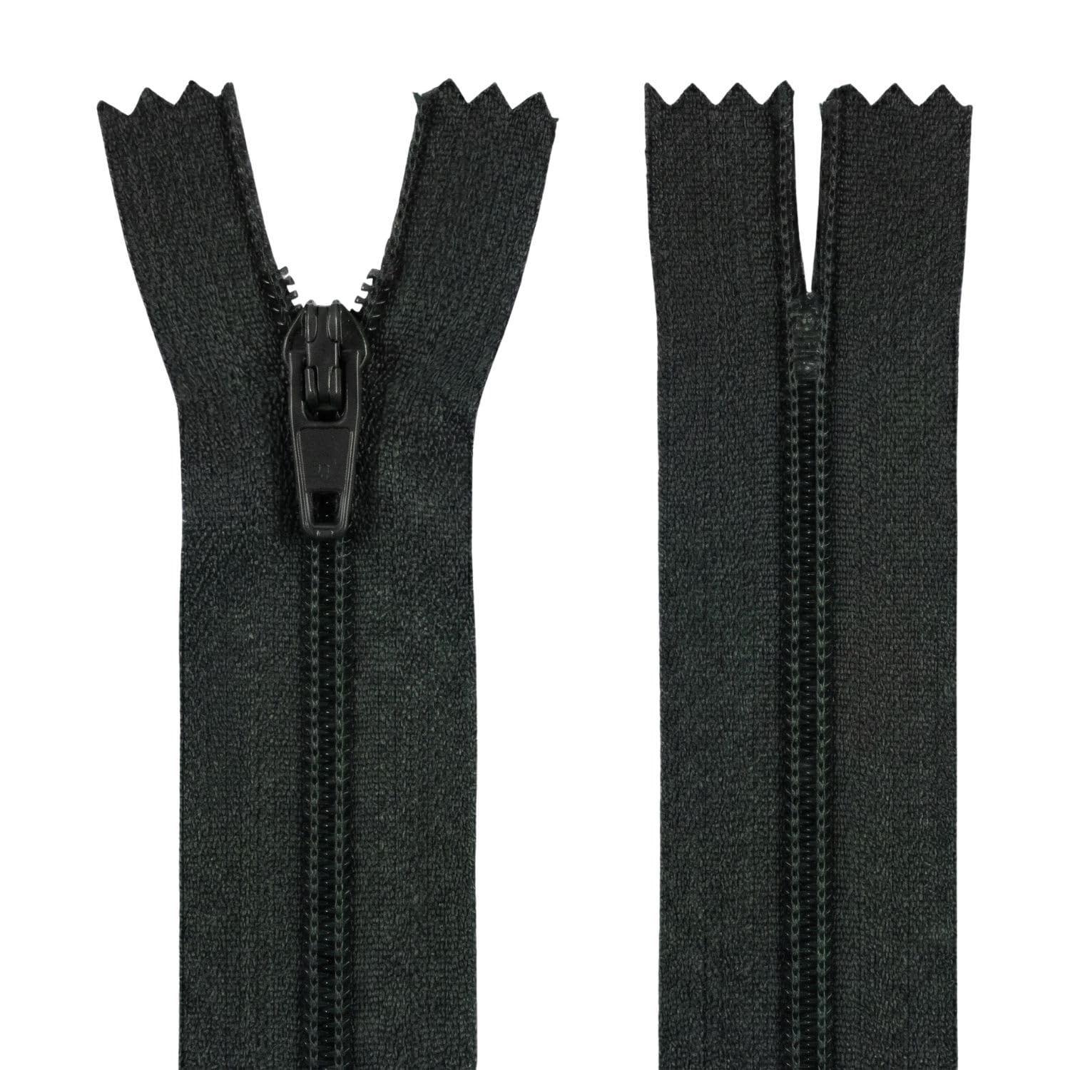 22" (55.9cm) Black Zip - Closed-End - Dressmaking, Sewing & Craft