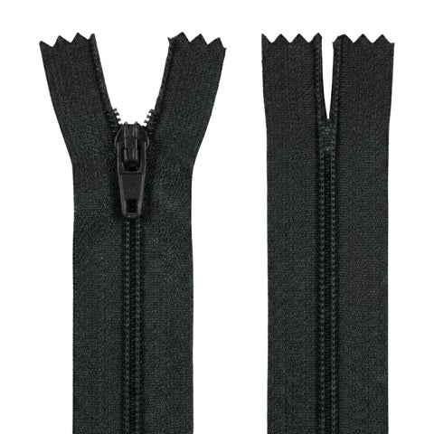 22" (55.9cm) Black Zip - Closed-End - Dressmaking, Sewing & Craft
