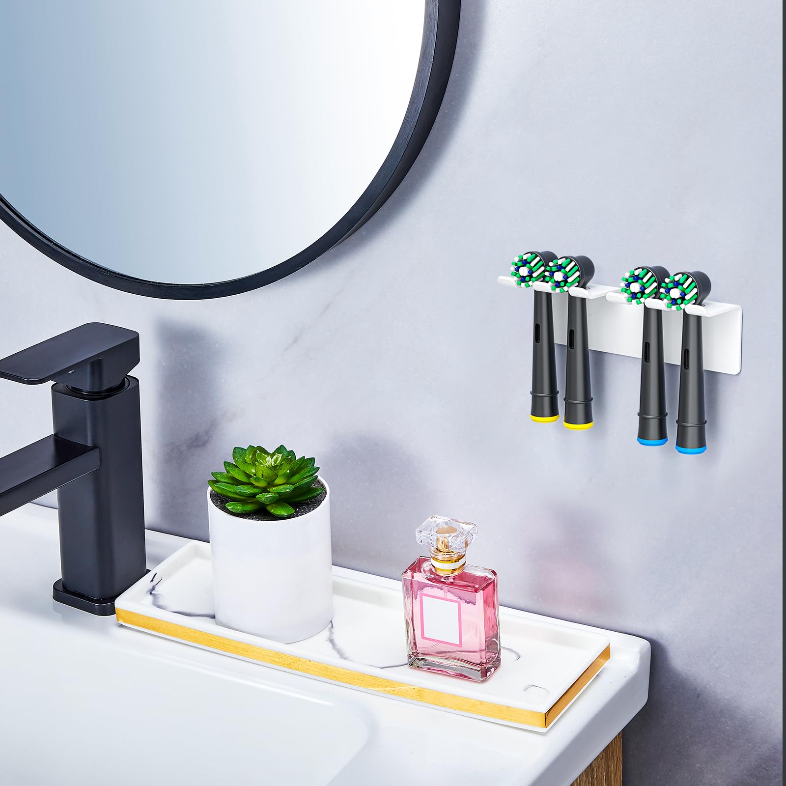 YAYINLI Electric Toothbrush Head Holder, Toothbrush Holder Wall Mounted Non Screw, Anti-Rust Toothbrush Holders for Bathroom