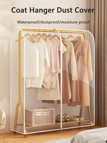 JT2D Garment Clothes Cover for Wardrobe Storage Large Clothes Rail Cover Hanging Rack Protector clothes dustproof clothes rail cover for Storage