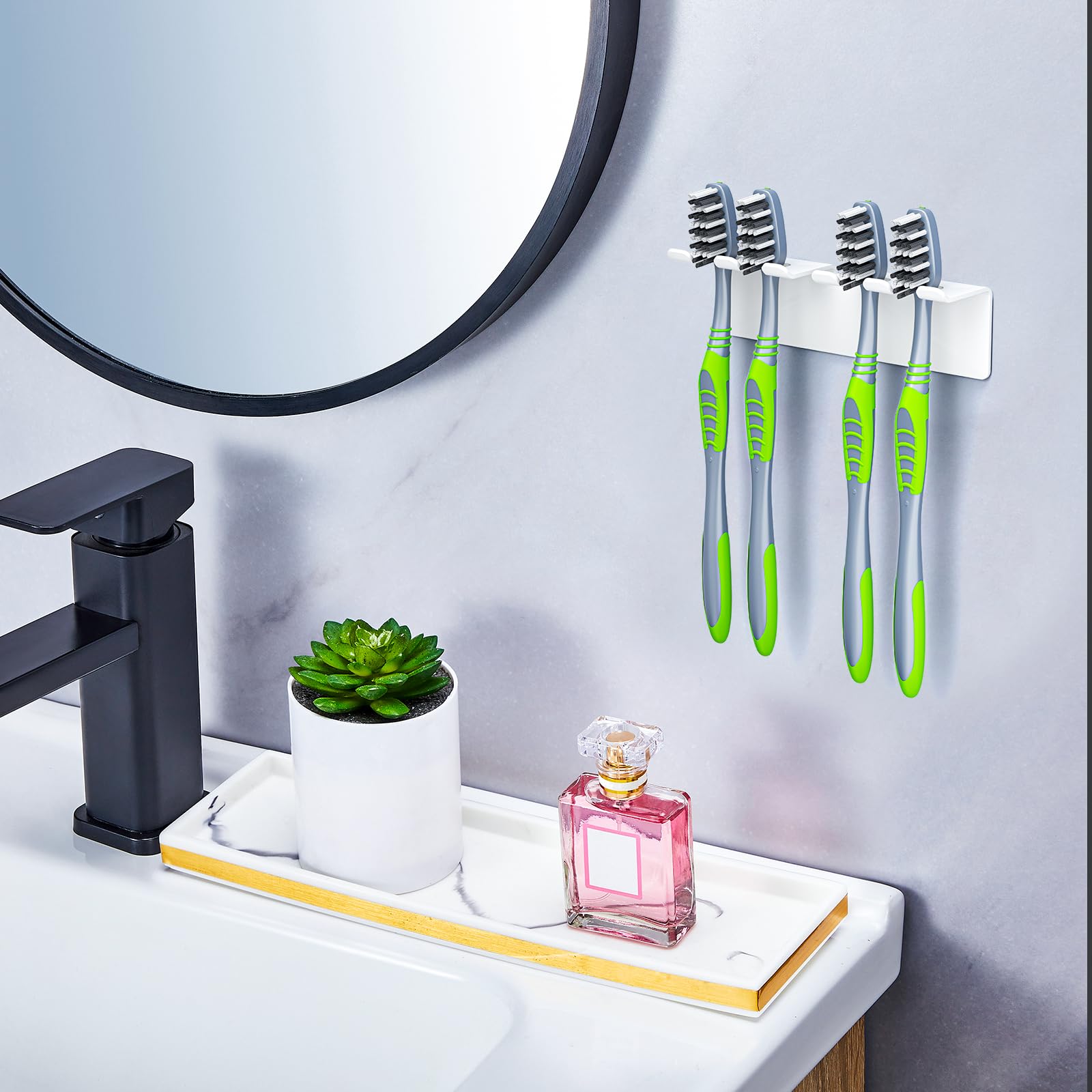 YAYINLI Electric Toothbrush Head Holder, Toothbrush Holder Wall Mounted Non Screw, Anti-Rust Toothbrush Holders for Bathroom