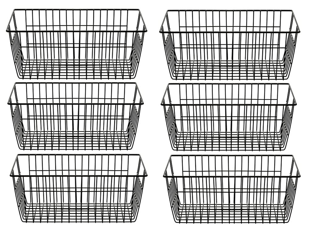 SANNO Wire Storage Baskets Freezer Baskets Farmhouse Organizer Storage Containers Large Organizer Containers for Storage, Office, Bathroom