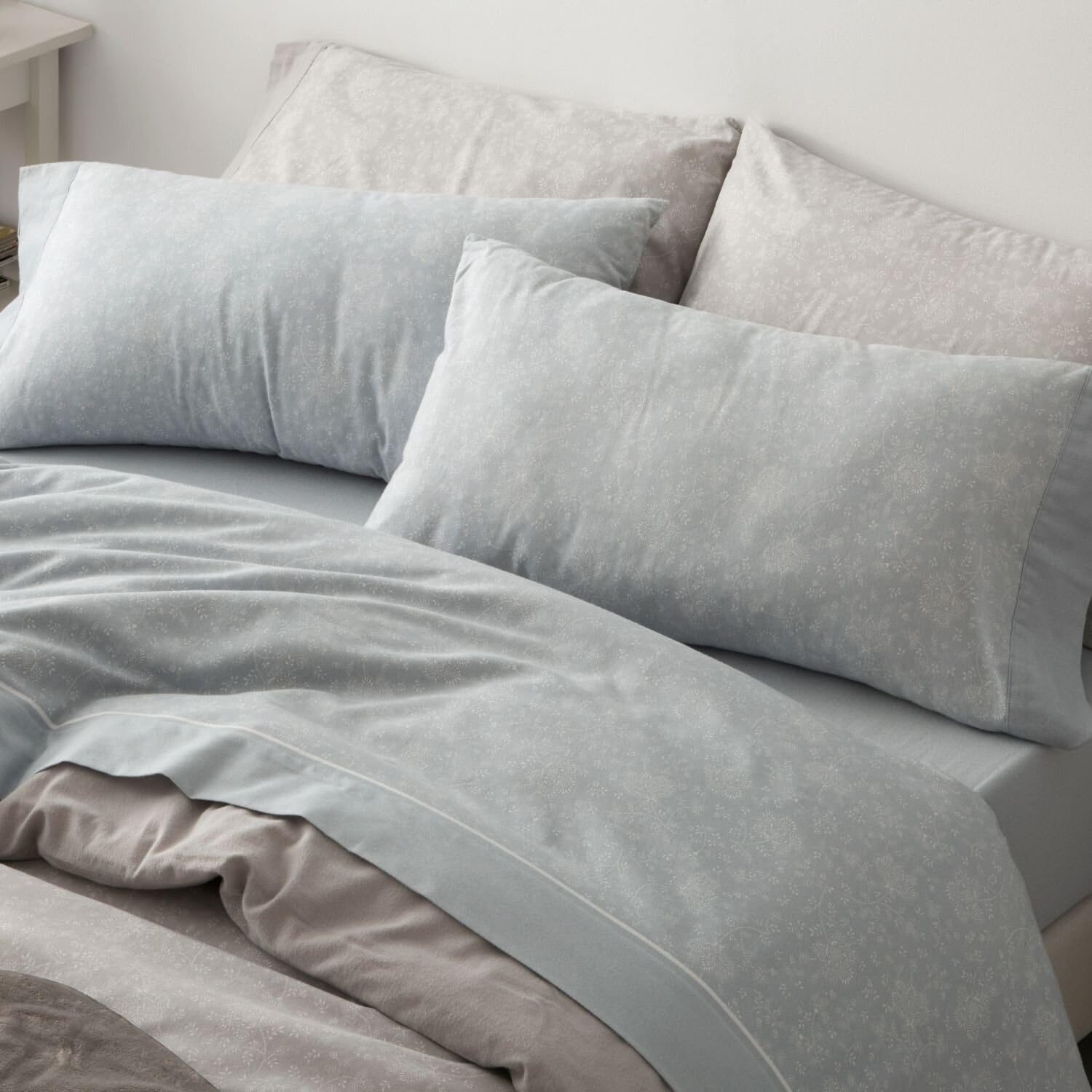 Burrito Blanco | Cotton Flannel Sheets | Bed 120 cm Design 575 | Blue (120 x 190/200 cm.)