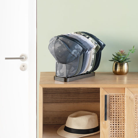 Mkono Hat Organizer and Display Stand for 10 Caps - Tabletop Storage Rack for Desk, Closet, Shelf, Dresser