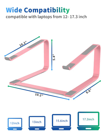 SOUNDANCE Laptop Stand for Desk, Metal Computer Riser, Heavy Stable PC Holder, Ergonomic Laptops Elevator for 12 to 17.3 Inches Notebook Computer