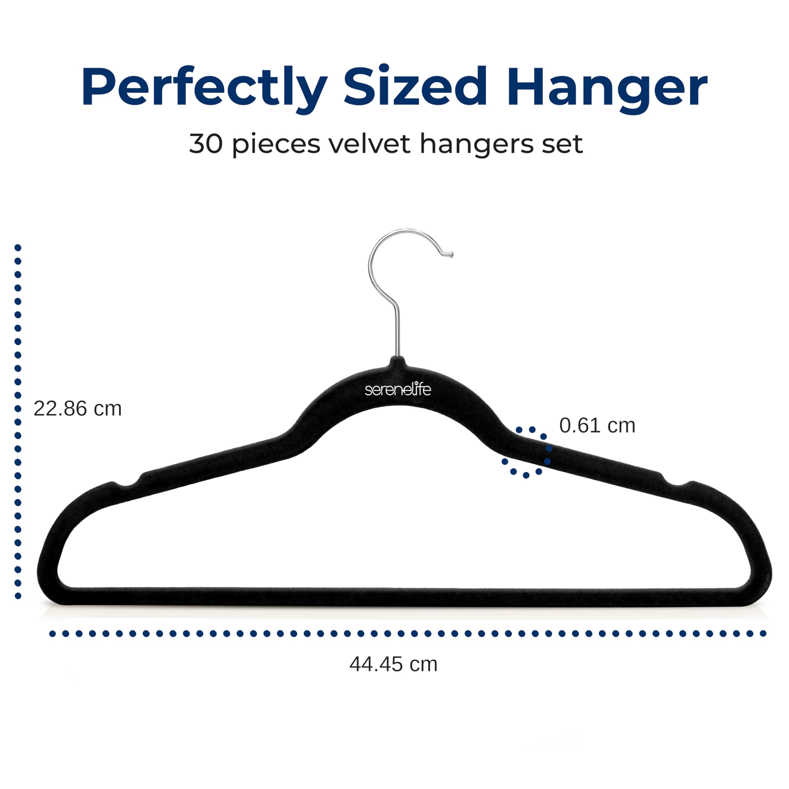 30 Pieces Velvet Hangers - Space Saving Heavy Duty Slim Suit Clothes Hanger Set with 360 Degree Swivel Metal Hook, Can Hold Up to 10 Lbs. For Coats