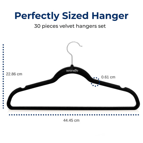 30 Pieces Velvet Hangers - Space Saving Heavy Duty Slim Suit Clothes Hanger Set with 360 Degree Swivel Metal Hook, Can Hold Up to 10 Lbs. For Coats