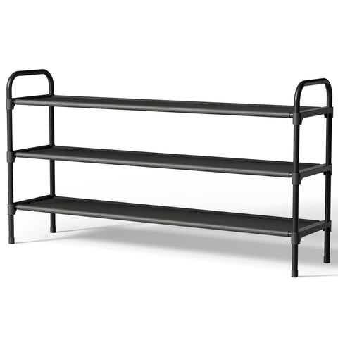 Kitsure Space-Saving Shoe Rack for Closet, 99.0 cm Wide - 3 Tiers, Black