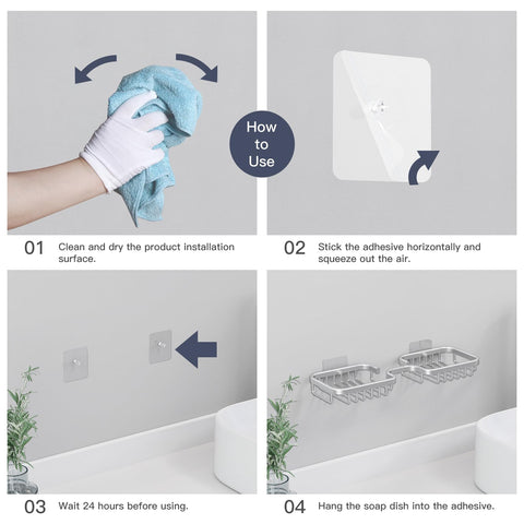 Dancrul Bathroom Soap Dishes, Bar Soap Holder for Shower Wall, Rust Proof Metal Self Draining Soap Tray, Wall Mounted Soap Dish for Shower