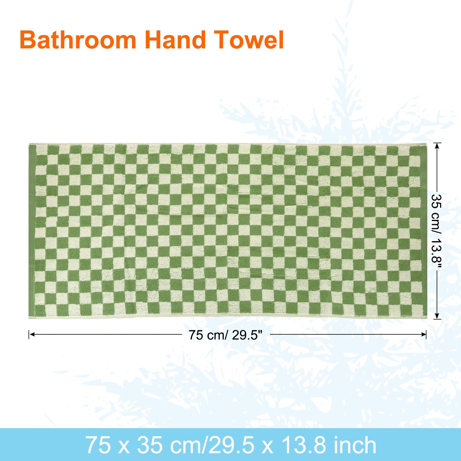 sourcing map 4 Pcs Bathroom Hand Towels Green Soft Absorbent Face Towels Cotton Wash Cloths 13 x 29 Inch Kitchen Hand Towels for Bathroom Gym Drying