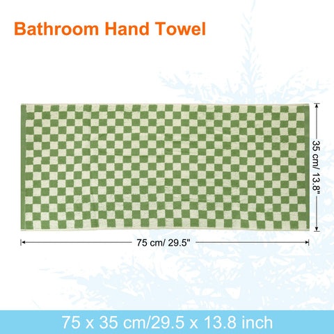 sourcing map 4 Pcs Bathroom Hand Towels Green Soft Absorbent Face Towels Cotton Wash Cloths 13 x 29 Inch Kitchen Hand Towels for Bathroom Gym Drying