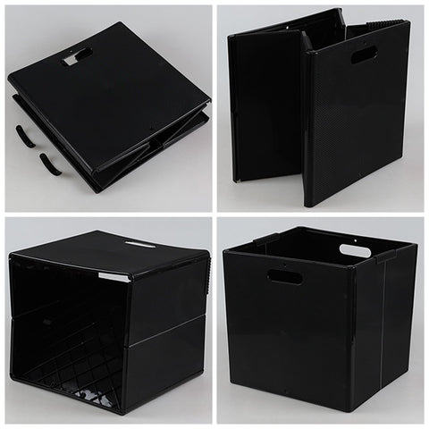 Eudokky 4 Pack Foldable Cube Storage Box, Plastic Storage Cube with Handle