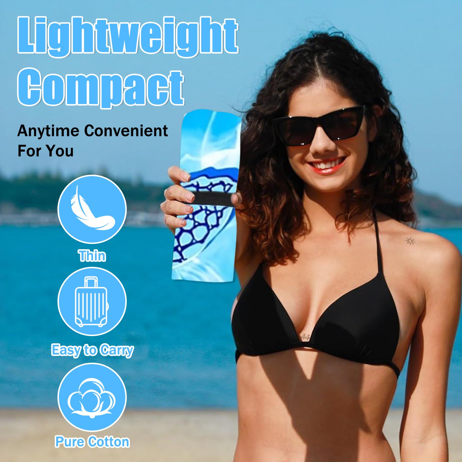 EDLMKM Beach Towel, Microfibre Beach Towels for Adults Extra Large, Quick Dry Microfibre, Compact and Thin Sports Towel Yoga Gym for Women Men