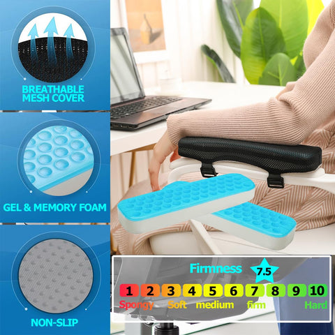 masteymoh Ergonomic Armrest Pads Office Chair Arm Rest Cover Pillow - Elbow Support Cushion for Computer, Gaming and Desk Chairs (Flat)