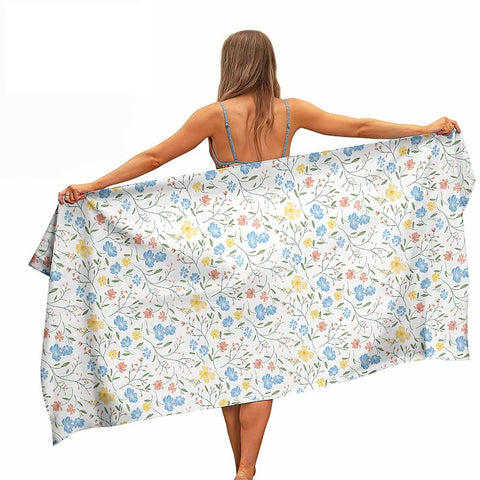 Ulticool Microfibre Towel – Cashmere Flowers – 160 x 80 cm – Lightweight Travel Towel Quick Drying Bath Towel Beach Towel Sauna Towel Microfibre