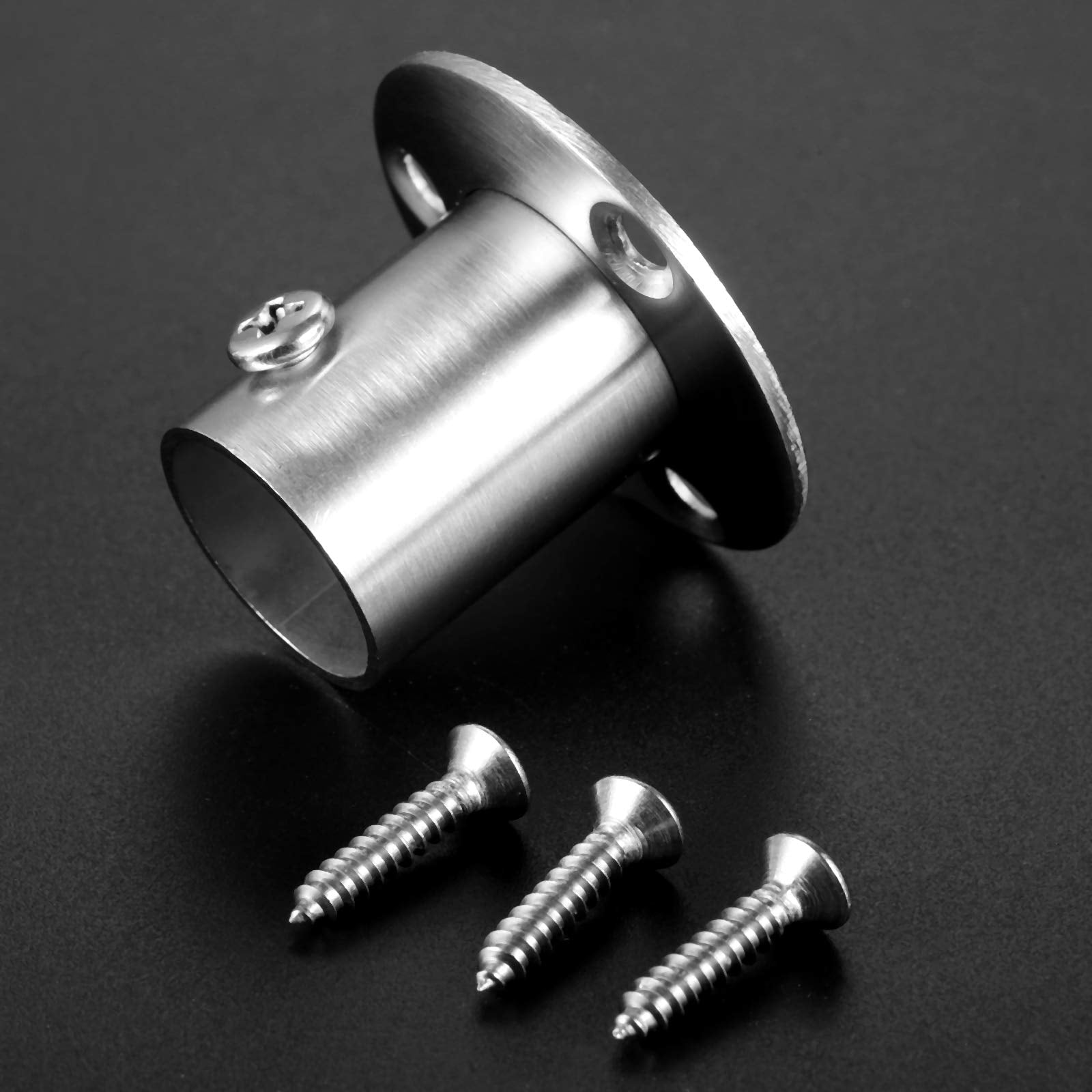 Hicello 2PCS Ø22mm Pole Deep Socket, Stainless Steel Wardrobe Rail Bracket