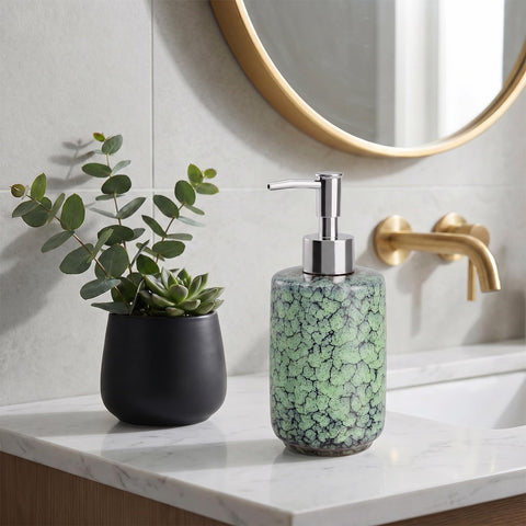 Ceramic Soap Dispenser - 350ml Liquid Hand Soap Dispenser with Pump Refillable Pump Bottle Washing up Liquid Soap Dispenser Lotion Bottle for Kitchen