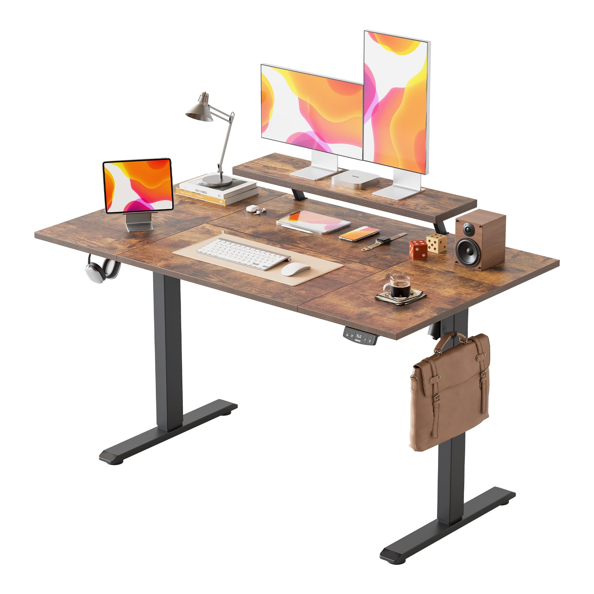 Agilestic Eletric Height Adjustable Desk, Movable Monitorstand, 140x80cm