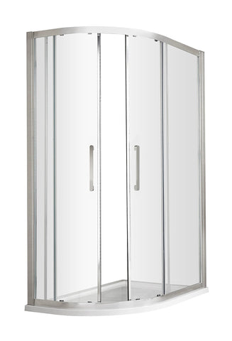 Hudson Reed M1290QH4 Apex Modern Bathroom EasyFit Offset Quadrant Shower Enclosure with 8mm Toughened Safety Glass and Round Handles, 1200mm x 900mm