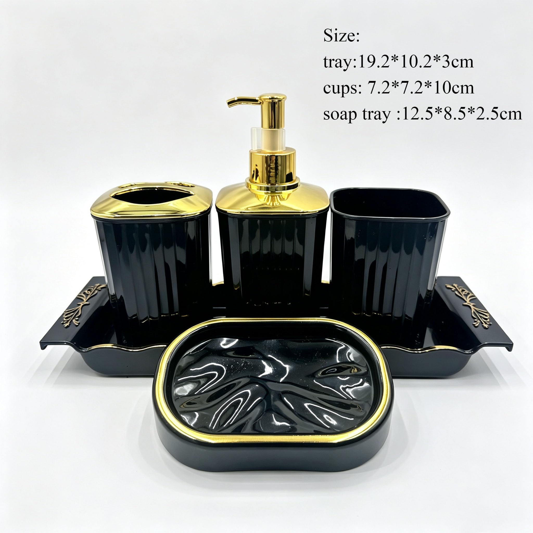 Hosoncovy Bathroom Accessory Set of 5 (Black)