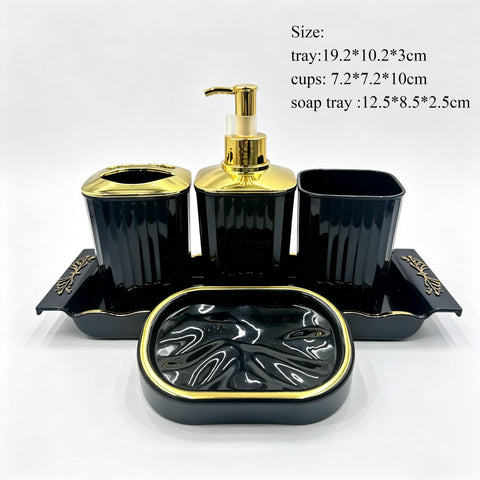 Hosoncovy Bathroom Accessory Set of 5 (Black)