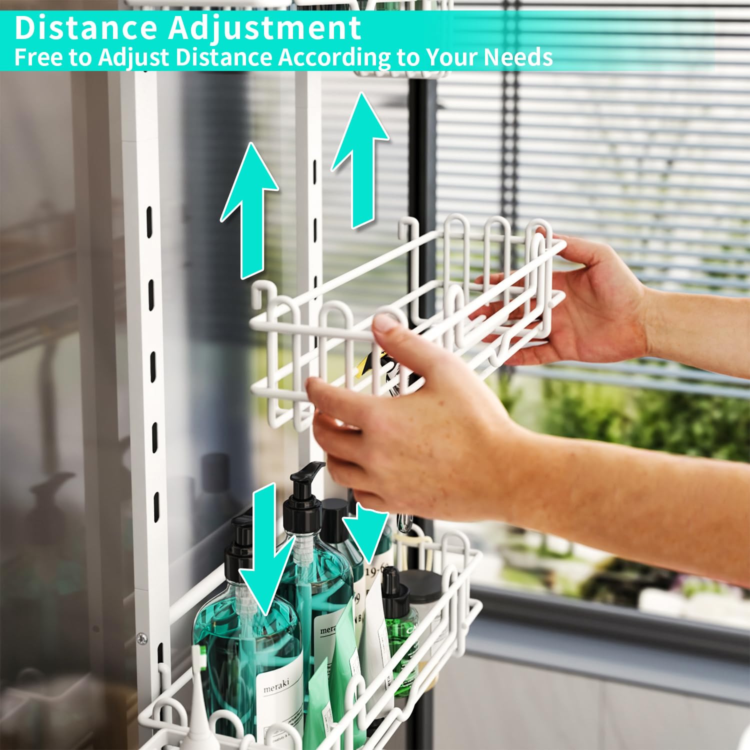 HapiRm Over Door Shower Caddy - 4 Tier Adjustable Shower Caddy Hanging
