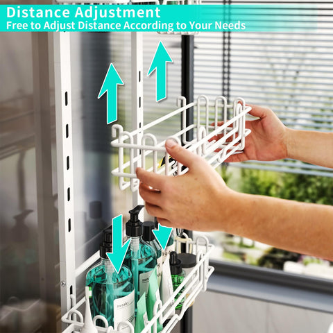 HapiRm Over Door Shower Caddy - 4 Tier Adjustable Shower Caddy Hanging