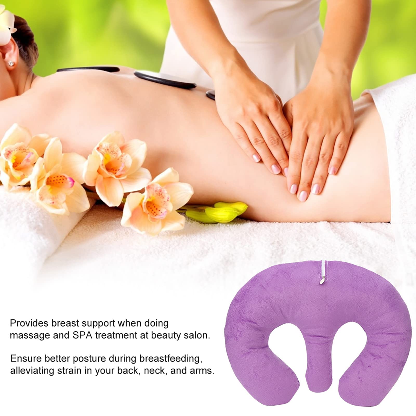 JTLB Beauty Salon Breast Support Pillow SPA Massage Chest Pillow Cushion (Purple)