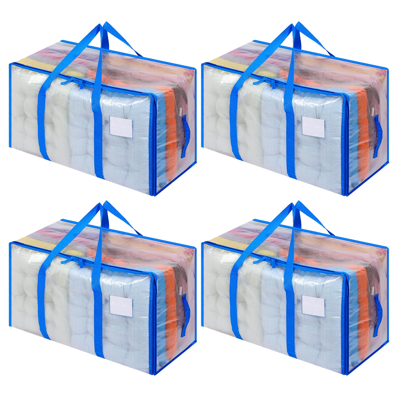 Dntorx 4 Pack 105L Moving Bags Clothes Storage Bags Drom Packing Box, Blue