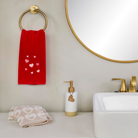 SKL Home Valentine's Day Tossed Hearts Hand Towel Set, 2 Count