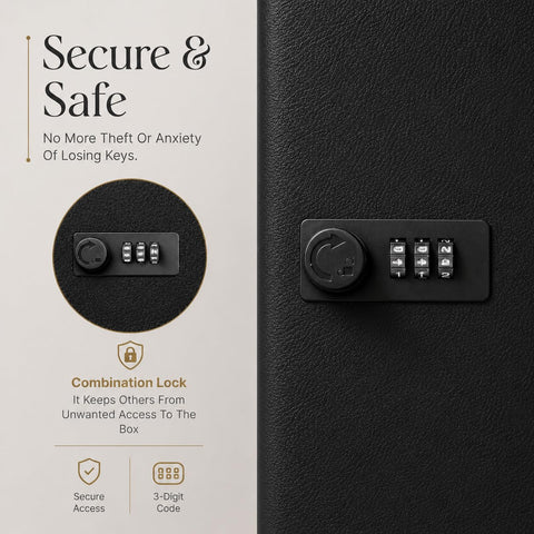 Landlord Direct Supplies LDS® Key Cabinet with Combination Lock, 40 Keys – Wall Mounted Lockable Steel Key Safe Box