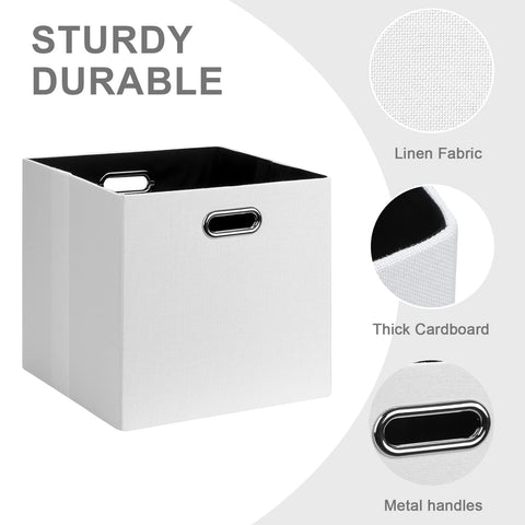 Posprica 11x11 Storage Cubes, Collapsible Storage Bins with Dual Handles, Fabric Foldable Storage Boxes Basket for Closet Shelf Cabinet Bookcase