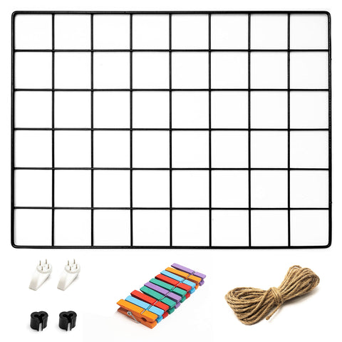 1 Pack Wire Wall Grid Panel | Hanging Home, Office & Kitchen Décor | Mesh Storage Organizer & Picture Frame | Wire Notice Board | Memo & Photo Board