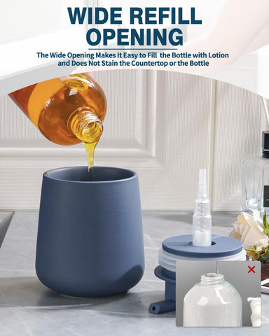 BosilunLife Ceramic Soap Dispenser for Bathroom 12Oz