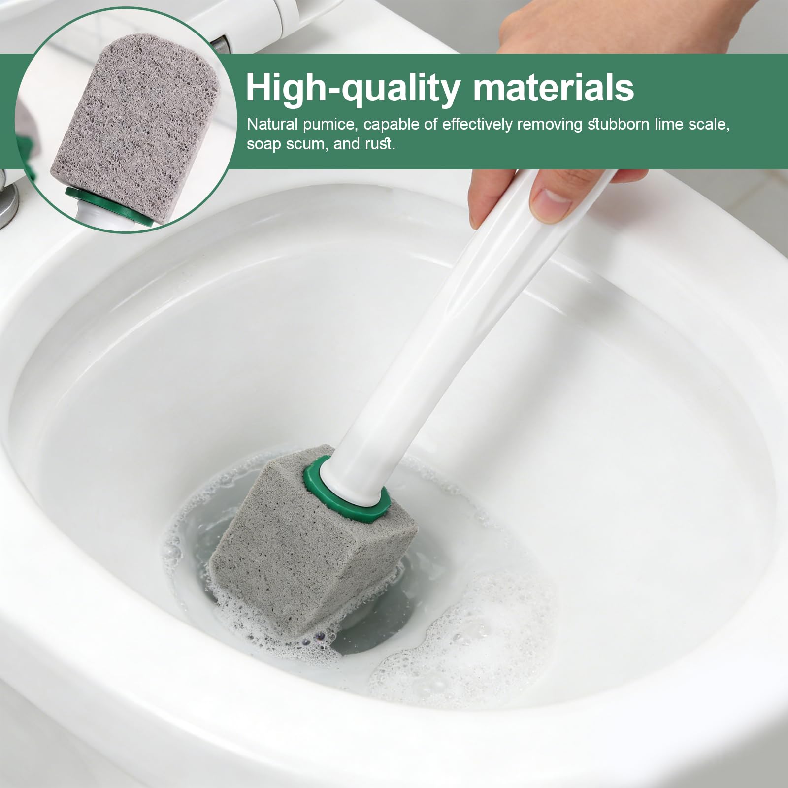 10 Pcs Pumice Stone for Toilet, Toilet Pumice Cleaning Stone with Short Handle, Nature Pumice Sticks for Clean Toilets, Pool, Bathroom (grey)
